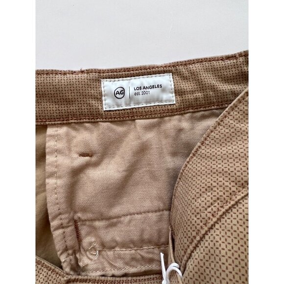 Adriano Goldschmied Shorts The Wanderer Slim Short Zip Fly Tan Print Men Sz 35R - Picture 2 of 4